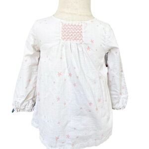 Cat & Jack Baby Girl Long Sleeve Star Print Relaxed Lined Shirt Top. 18 Months.